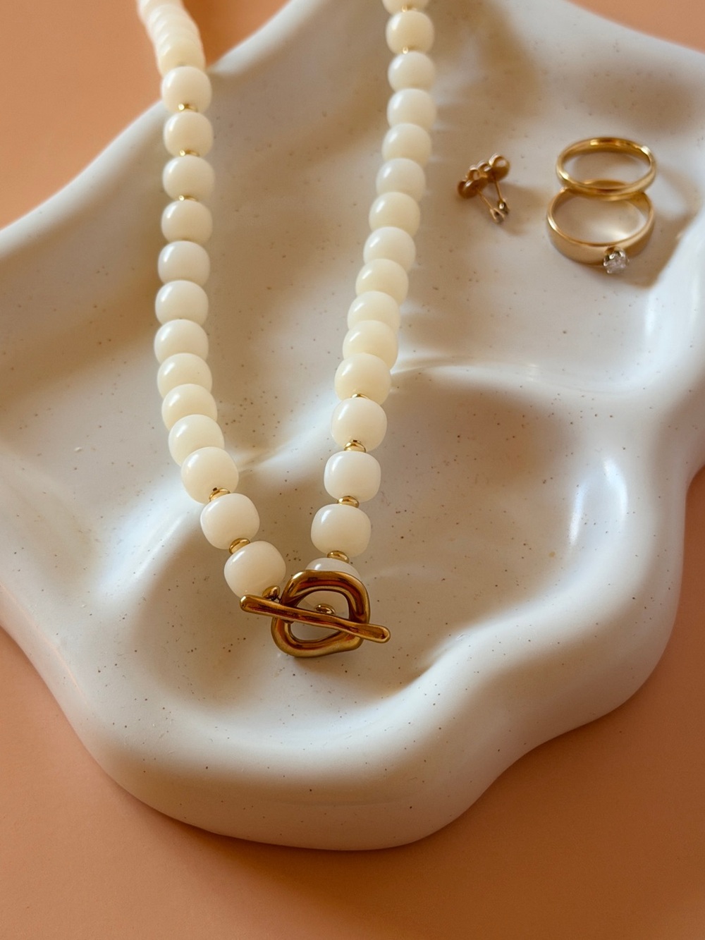 NWT: Cream Beaded Toggle Necklace - Women's Jewelry
